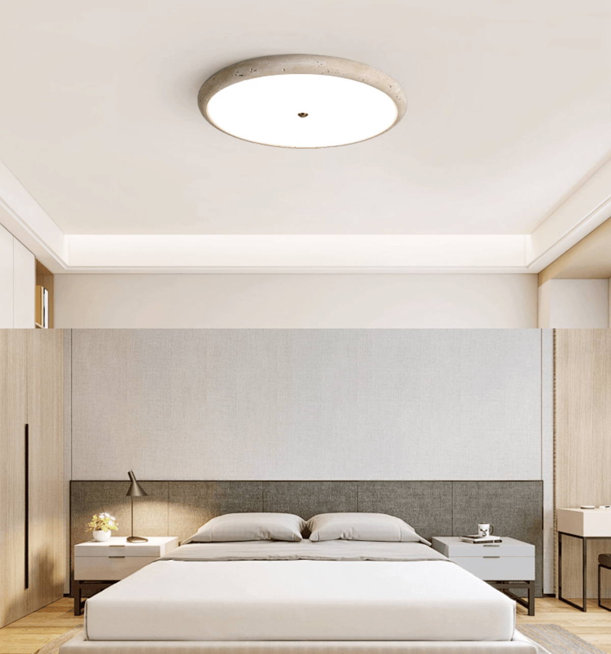 Taveria travertino Halo lámpara de techo