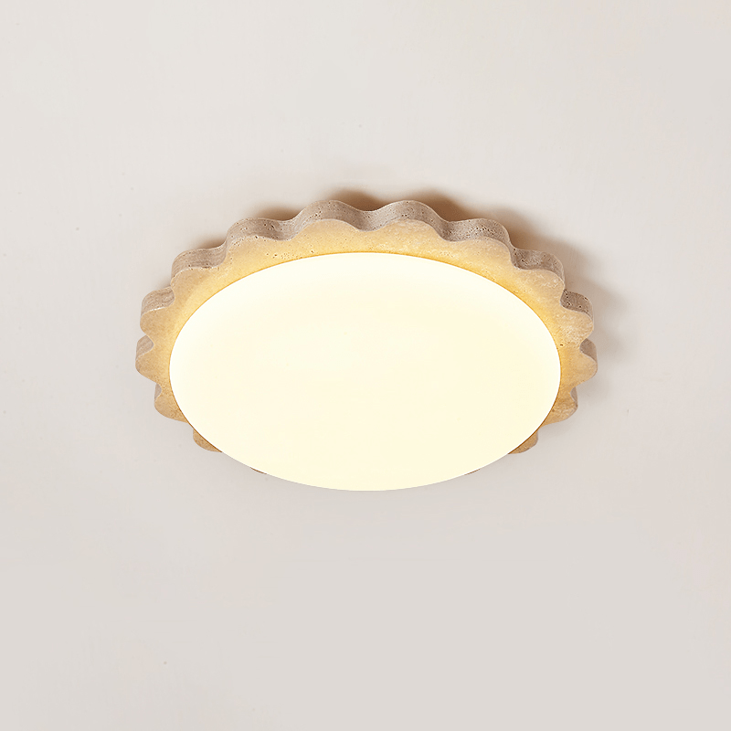 Crestwood travertino Scallop Edge lámpara de techo
