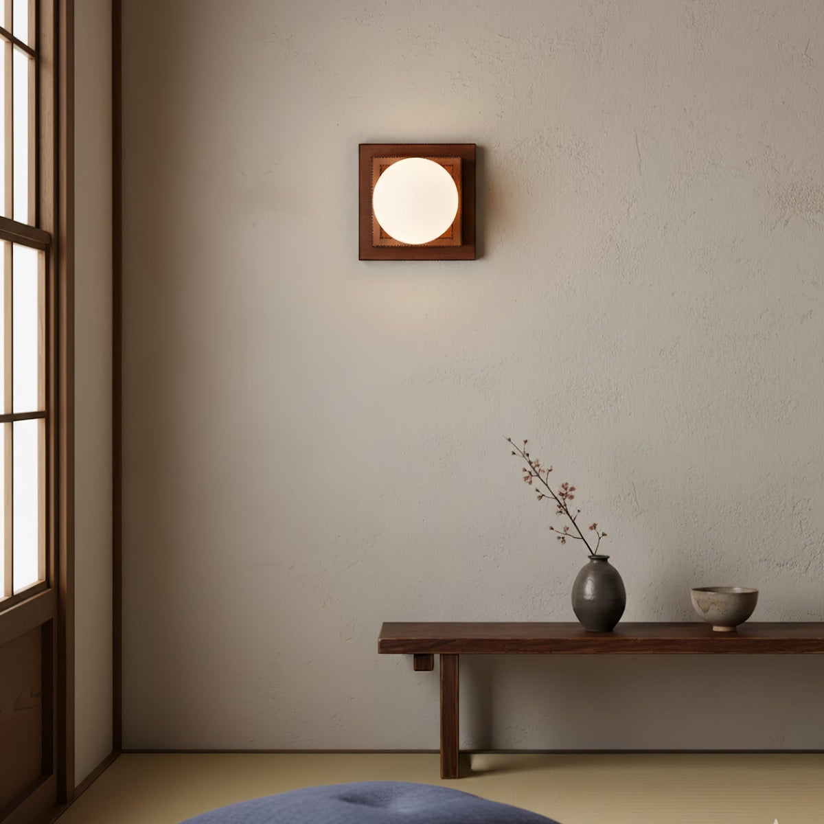 Luna aplique de pared con globos de madera esfera