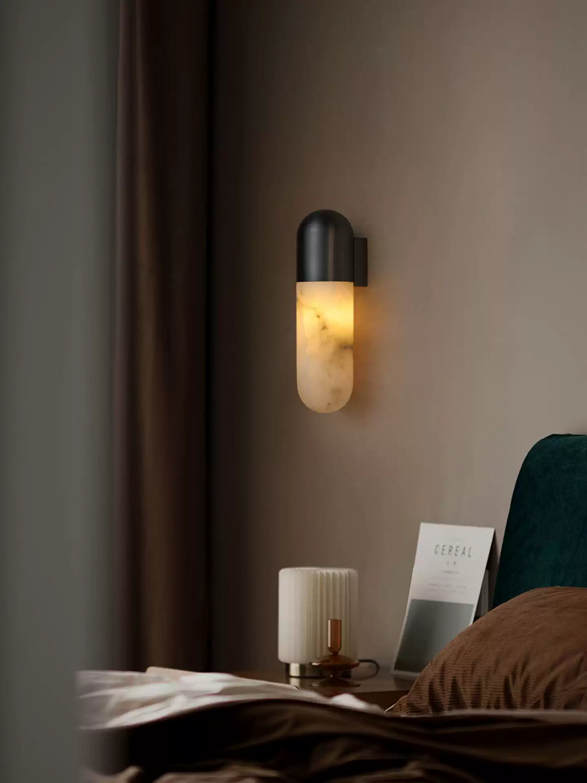 Lucan aplique de pared Capsule alabastro