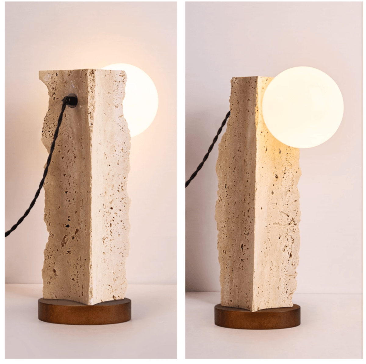 Terra lámpara de mesa travertino