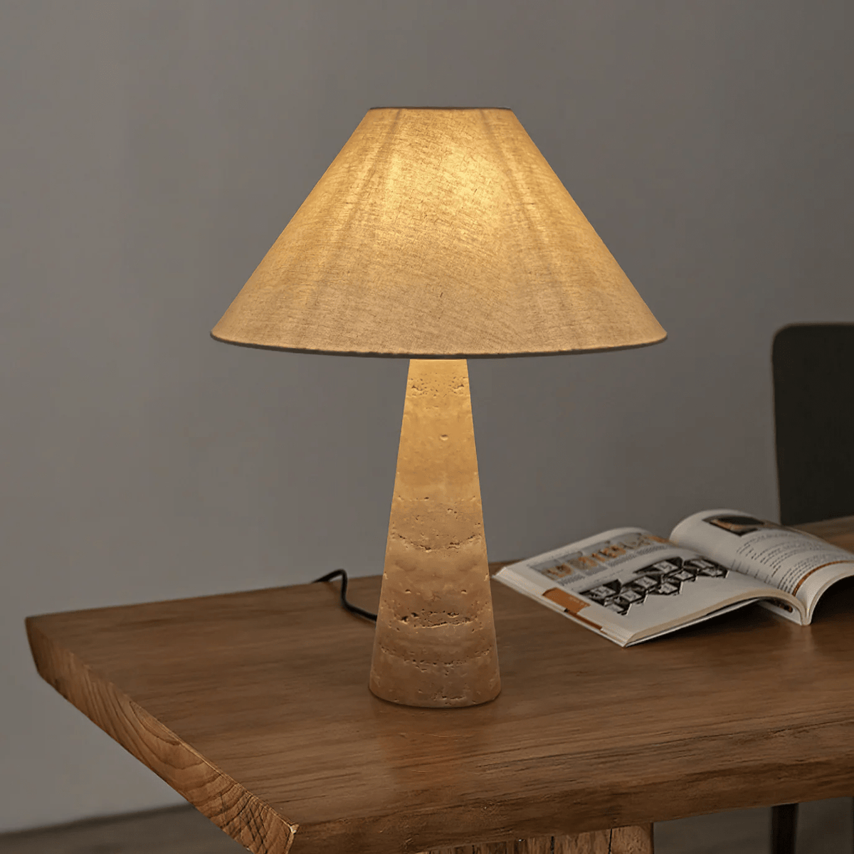 Tavarette lámpara de mesa travertino