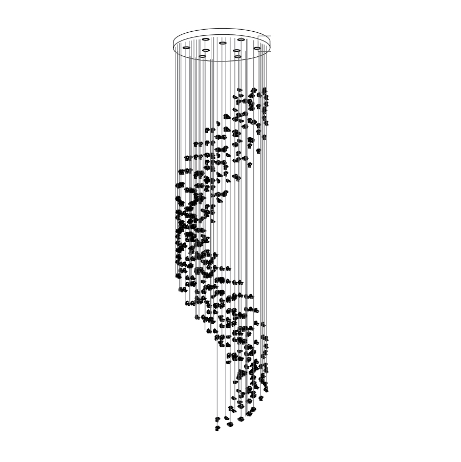 OreStone Grand Quartz cristal lámpara de araña personalizable