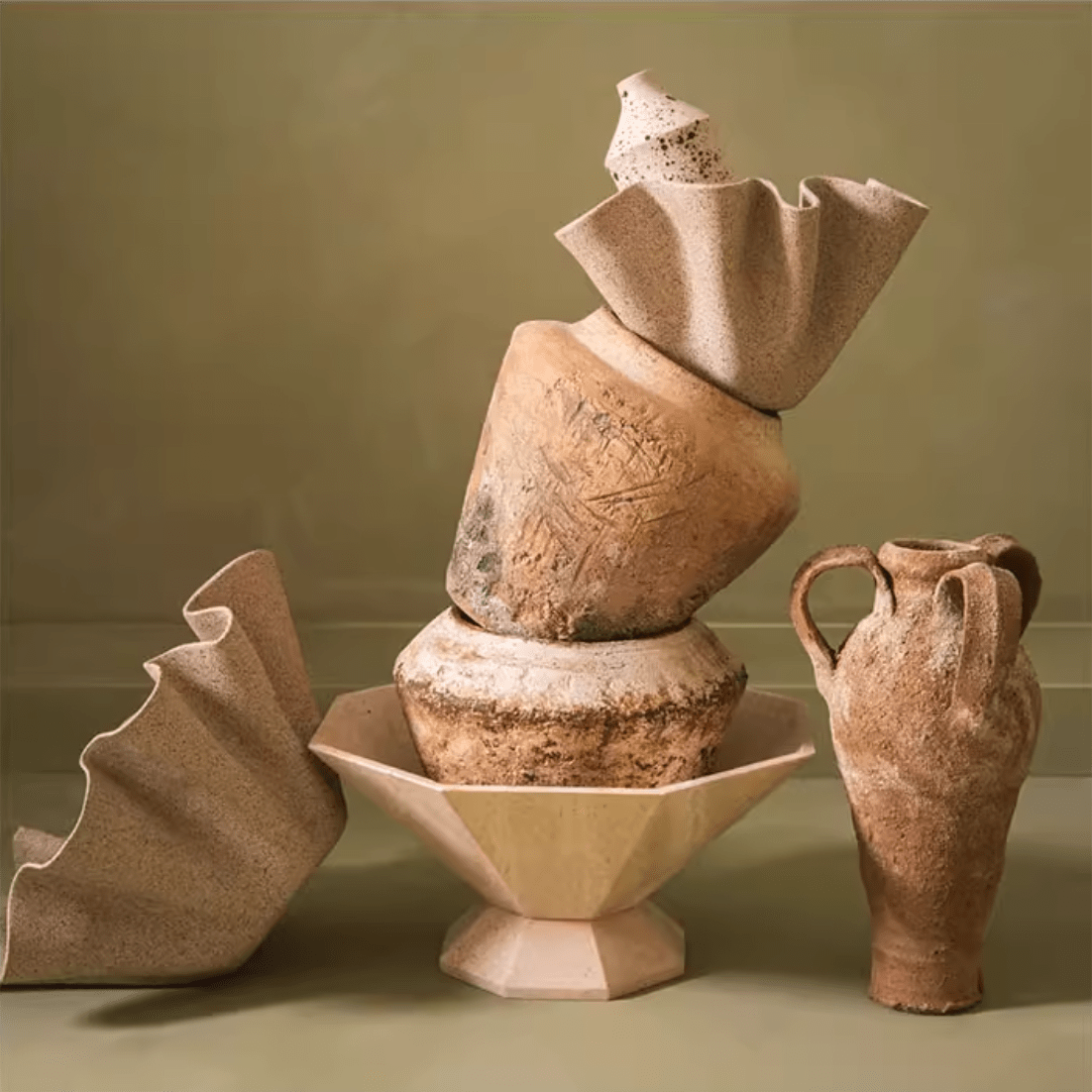 Selinel Facet mármol Pedestal Bowl