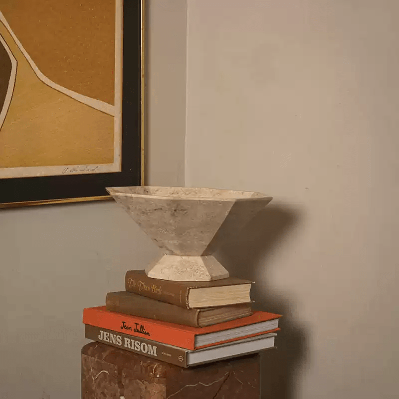 Selinel Facet mármol Pedestal Bowl
