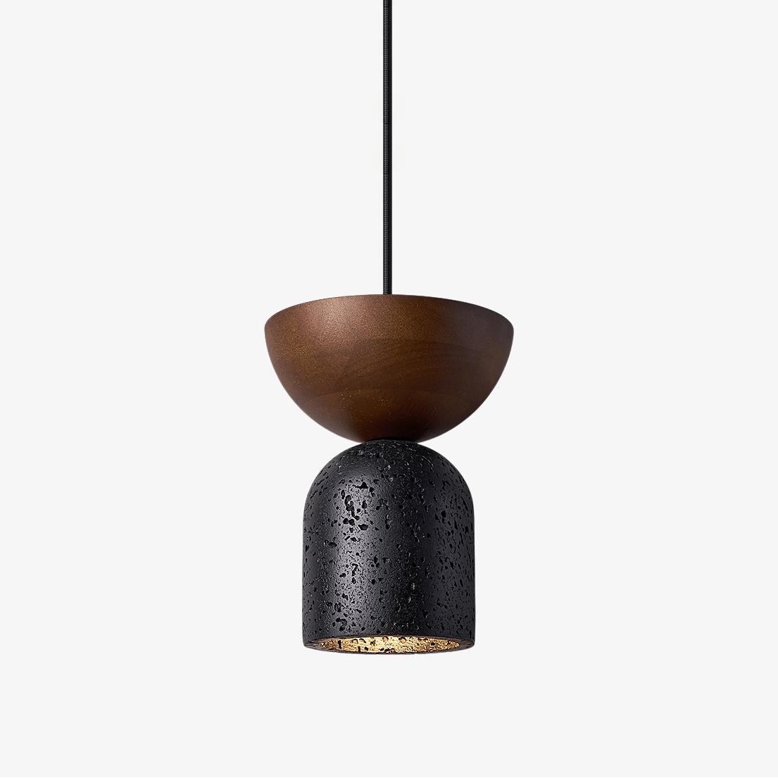 Theo lámpara colgante minimal negro travertino