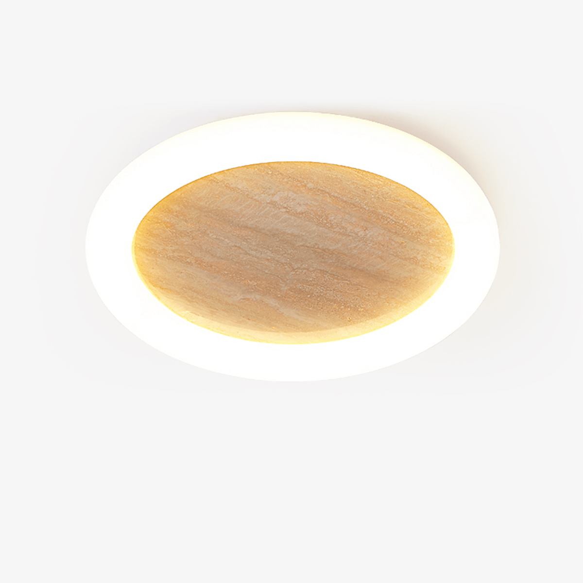Kaia lámpara de techo Halo en travertino amarillo minimal