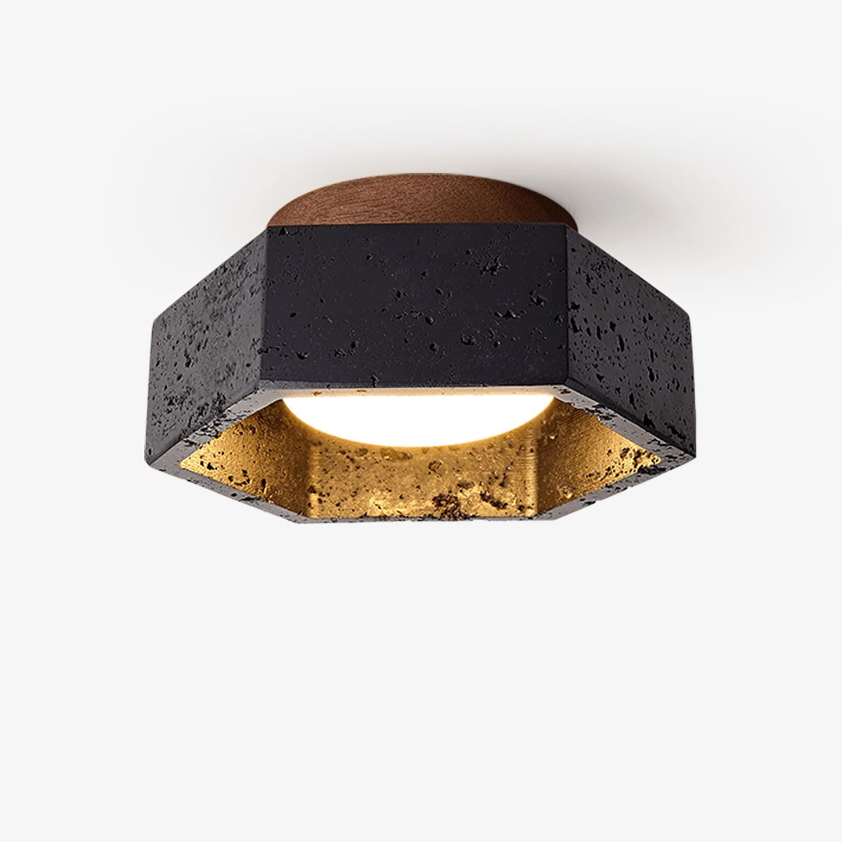 Hexara lámpara de techo hexagonal negra en travertino