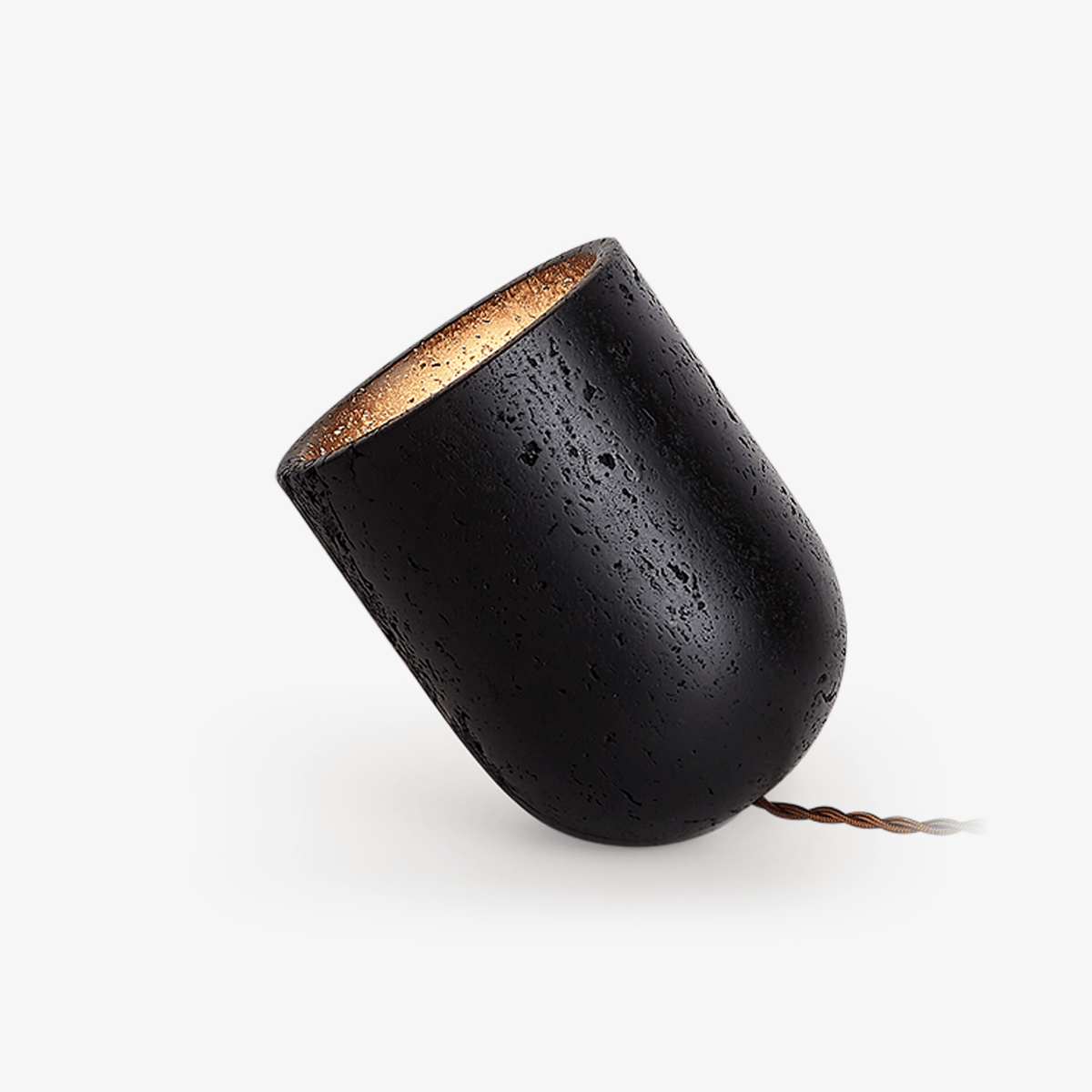 Lumi lámpara de mesa minimalista negra de travertino