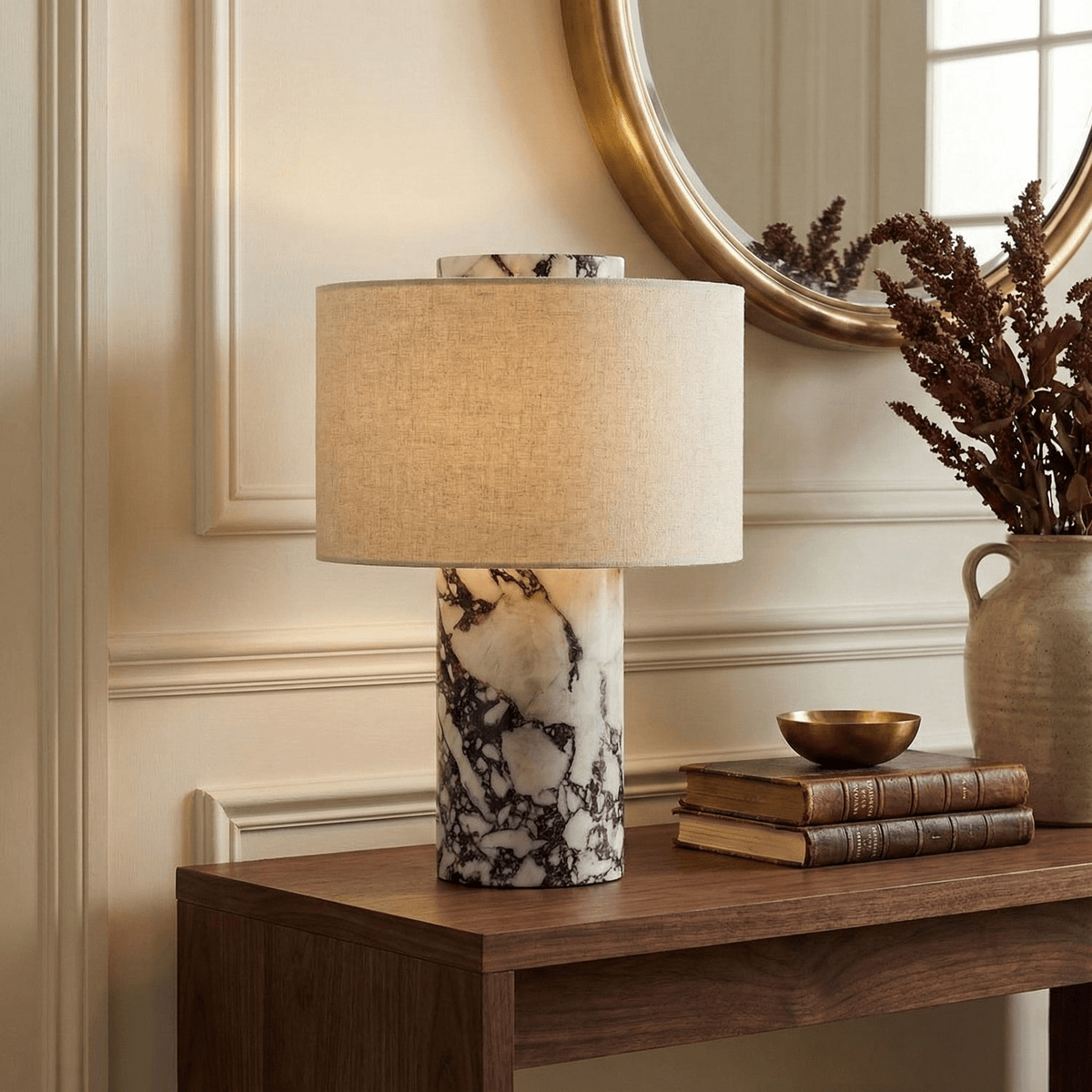 Eros lámpara de mesa Lumivor elegante de mármol