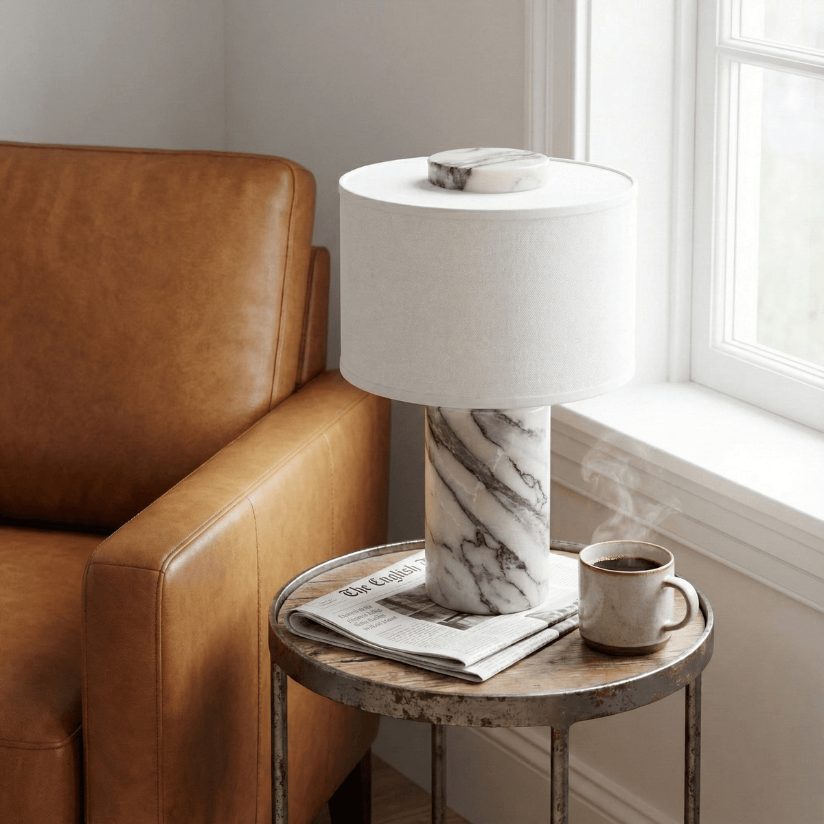 Eros lámpara de mesa Lumivor elegante de mármol