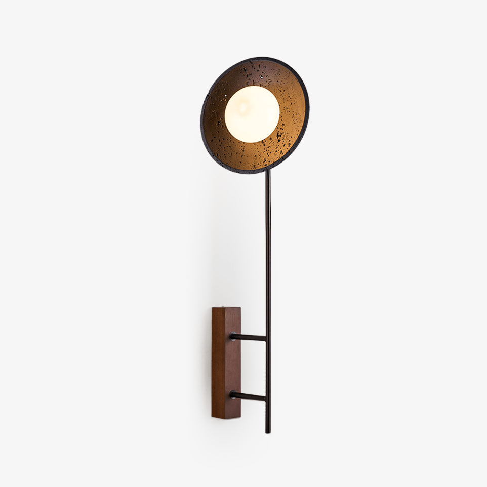 Fawn aplique de pared Sunflower moderno en travertino negro