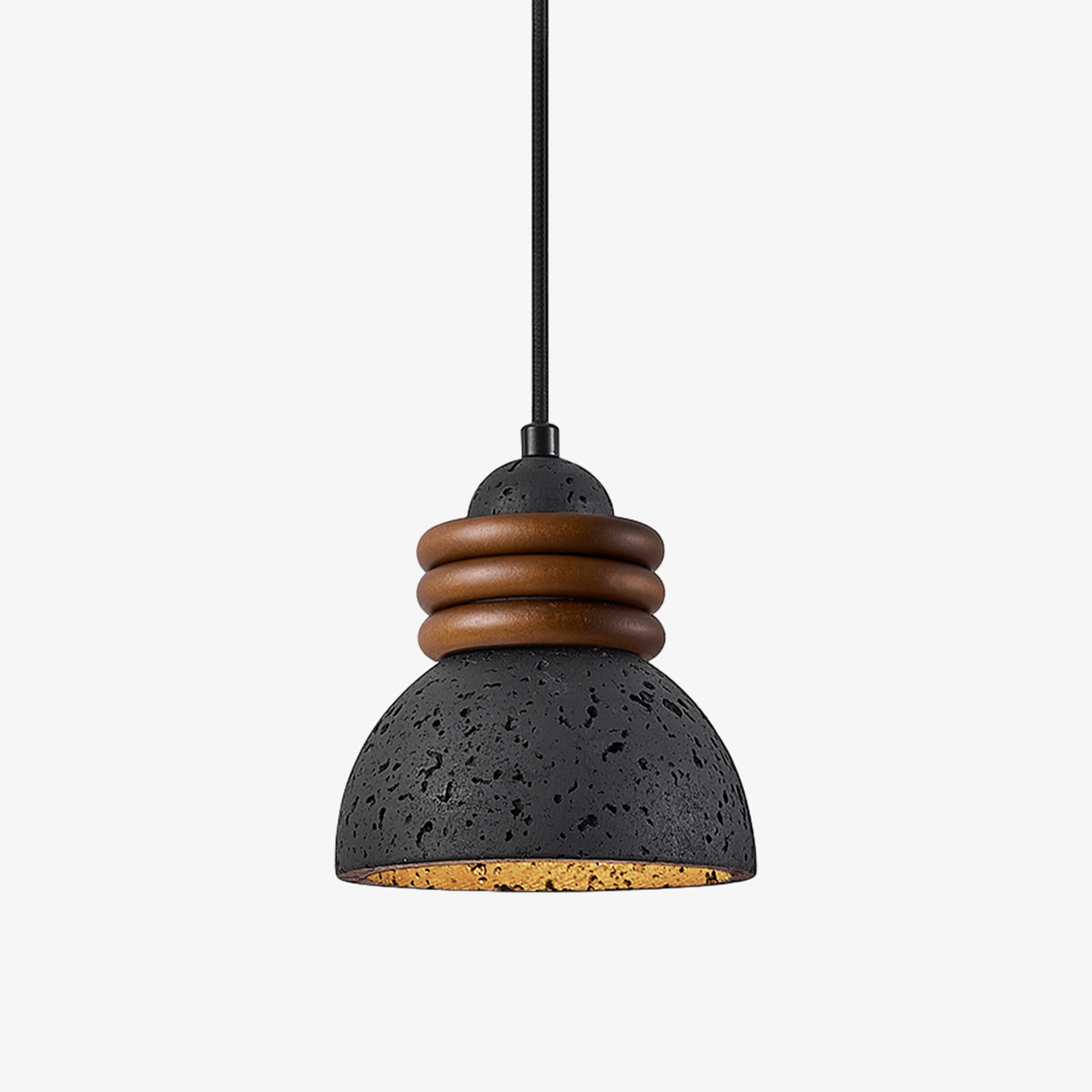 Riso lámpara colgante anillo negro travertino