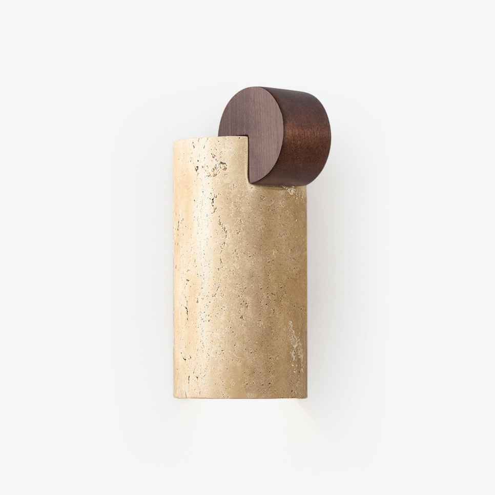 Velm aplique de pared Curve amarillo travertino