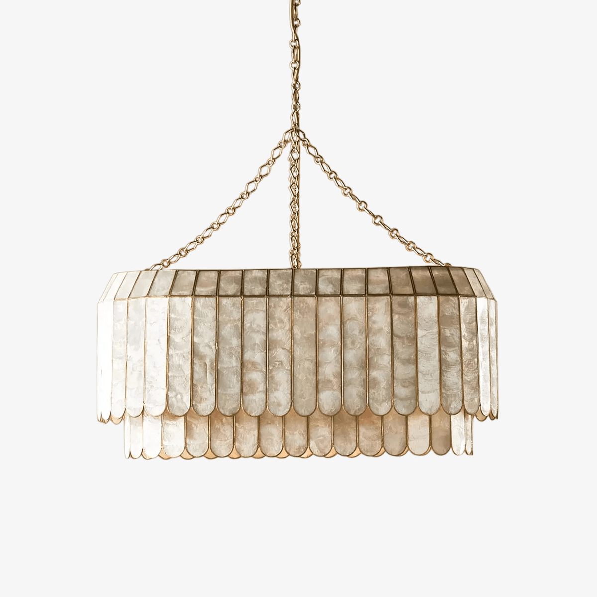 Holz dorado Shell Metal Aurelia lámpara de araña