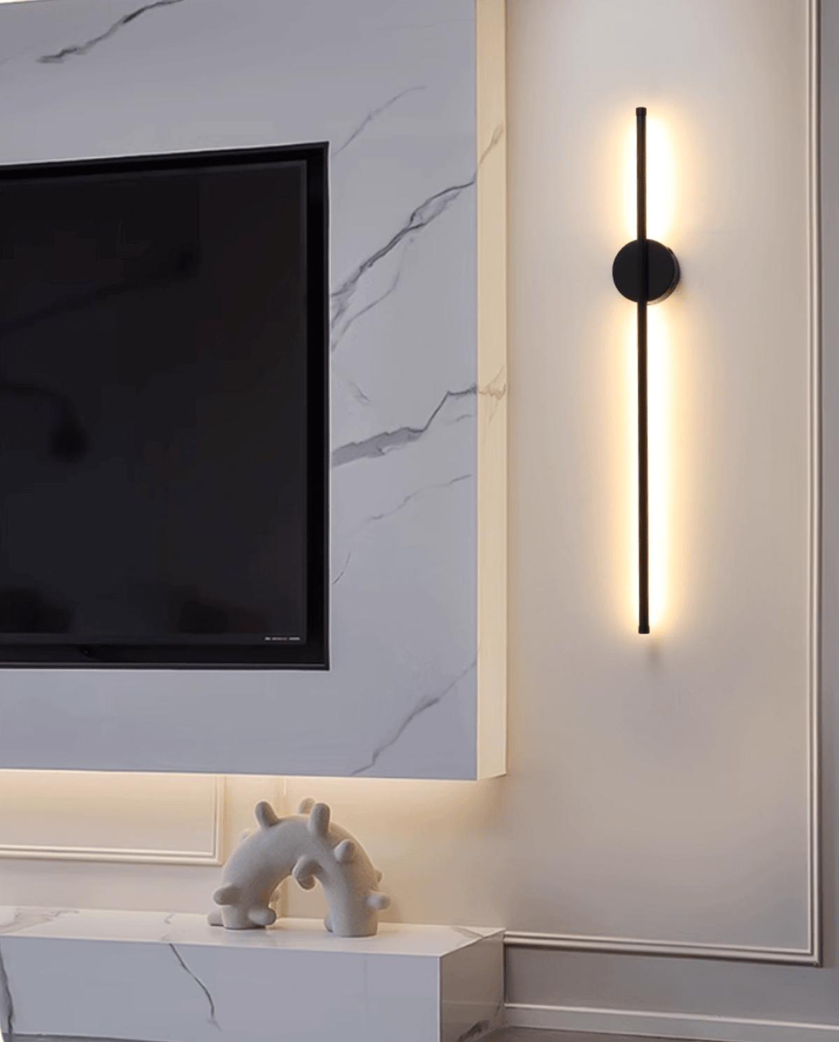 Fral aplique de pared negro con cable recargable y control táctil