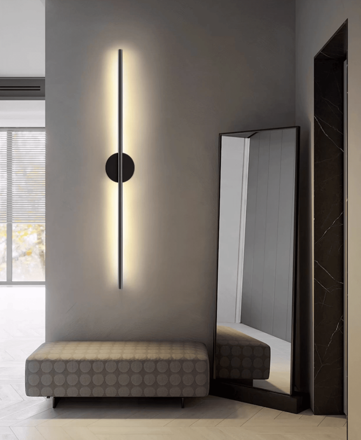 Nomk aplique de pared negro recargable lineal