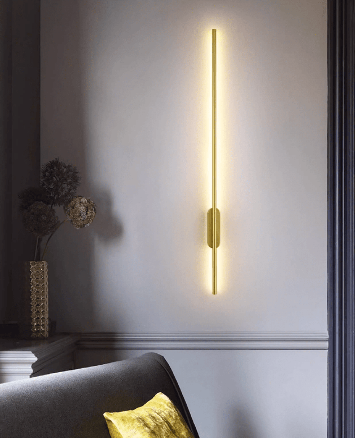 Nomk aplique de pared negro recargable lineal