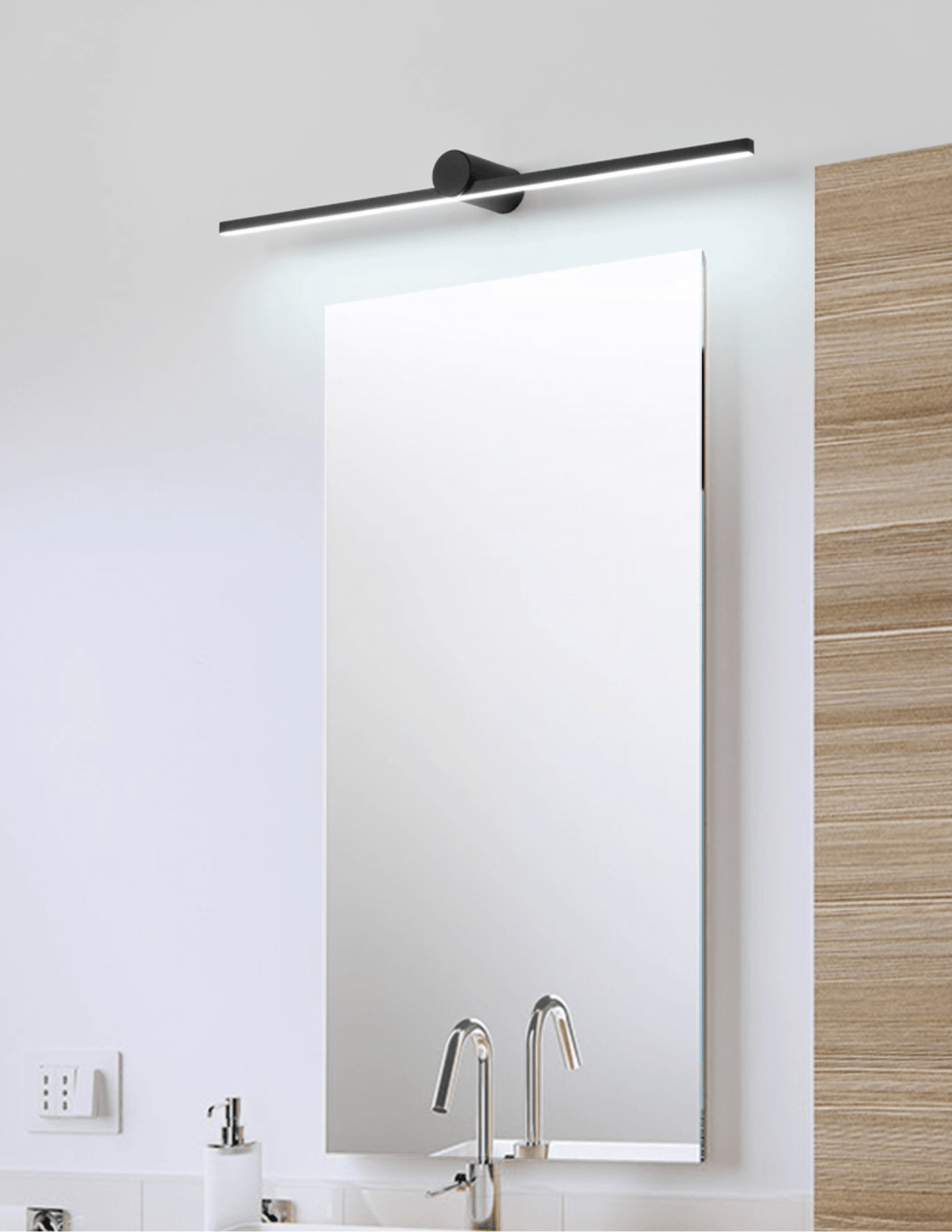 Kylb aplique de pared negro recargable delgado
