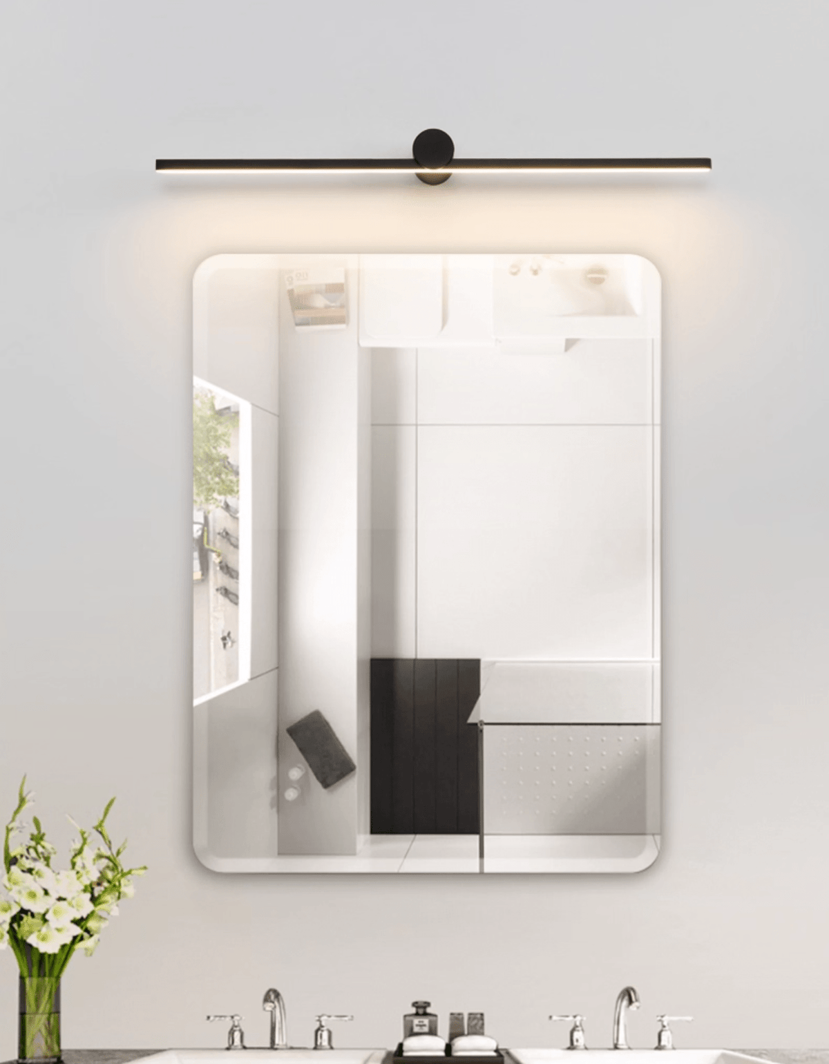 Kylb aplique de pared negro recargable delgado