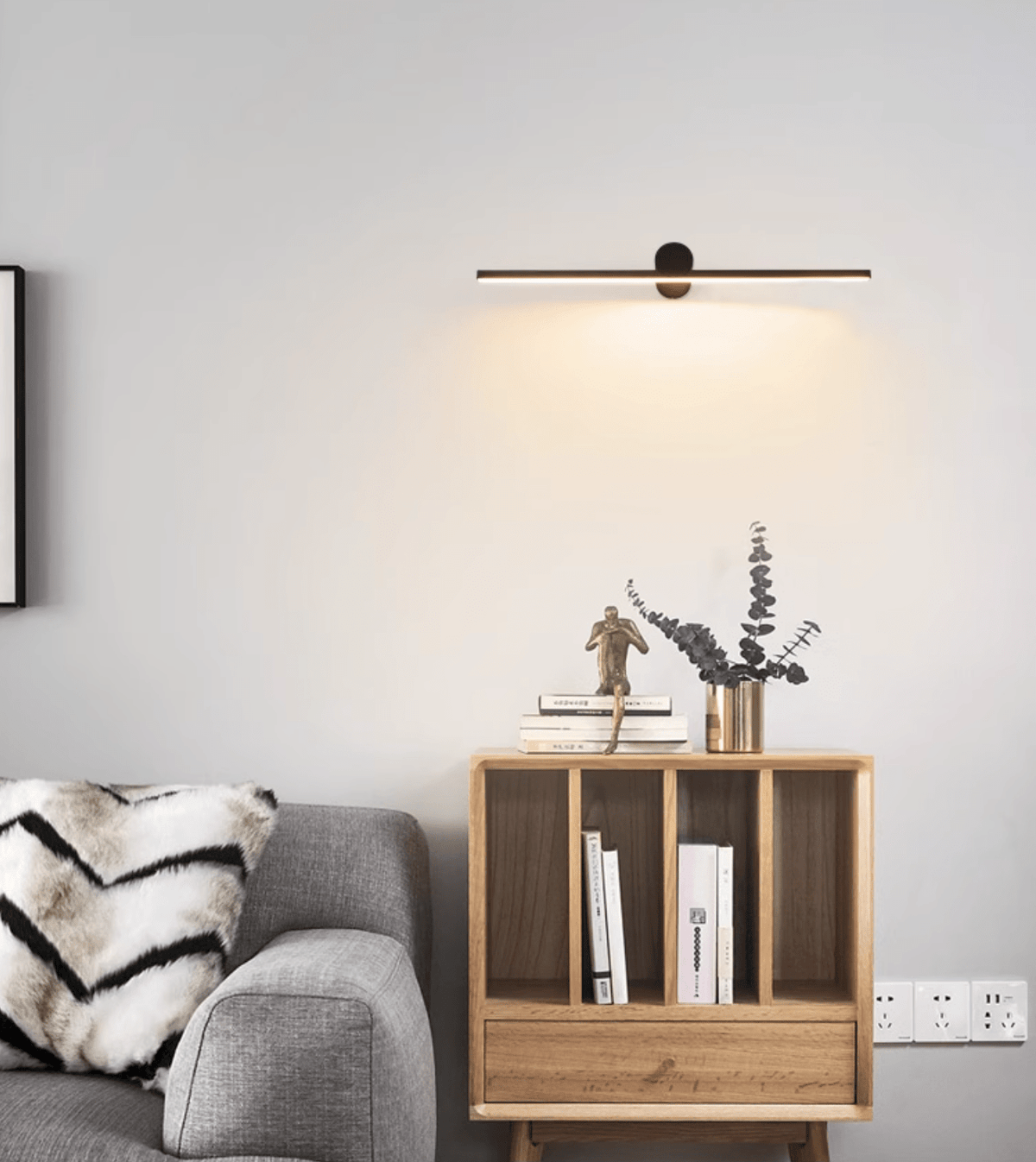 Kylb aplique de pared negro recargable delgado
