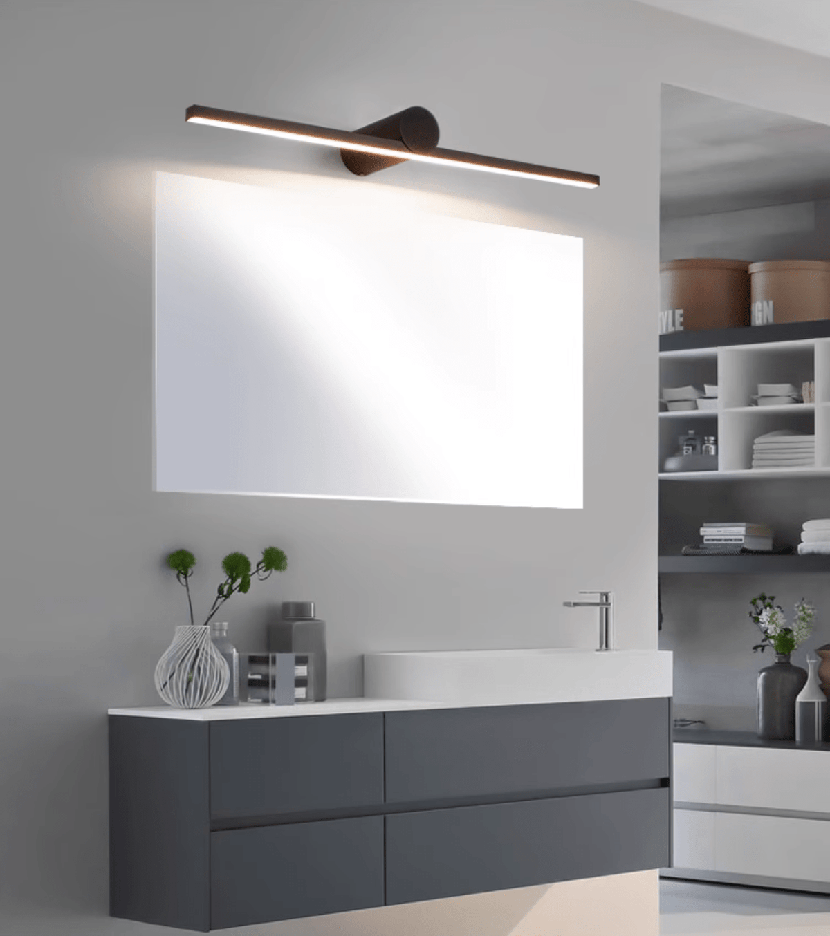 Kylb aplique de pared negro recargable delgado