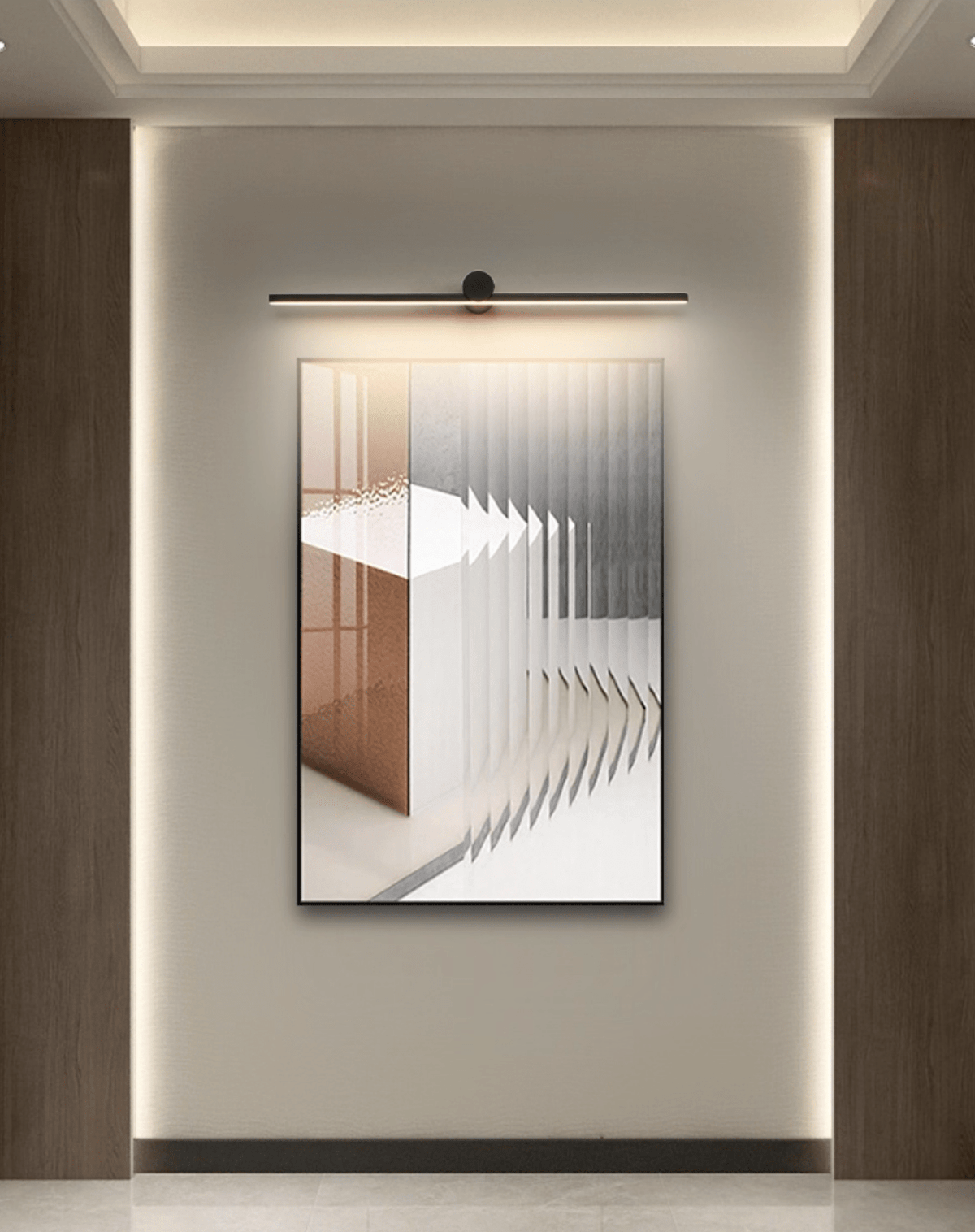 Kylb aplique de pared negro recargable delgado