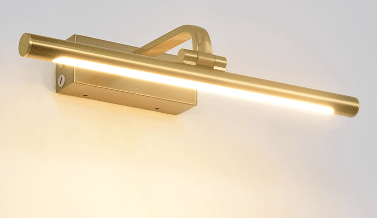 Geth aplique de pared con marco dorado recargable