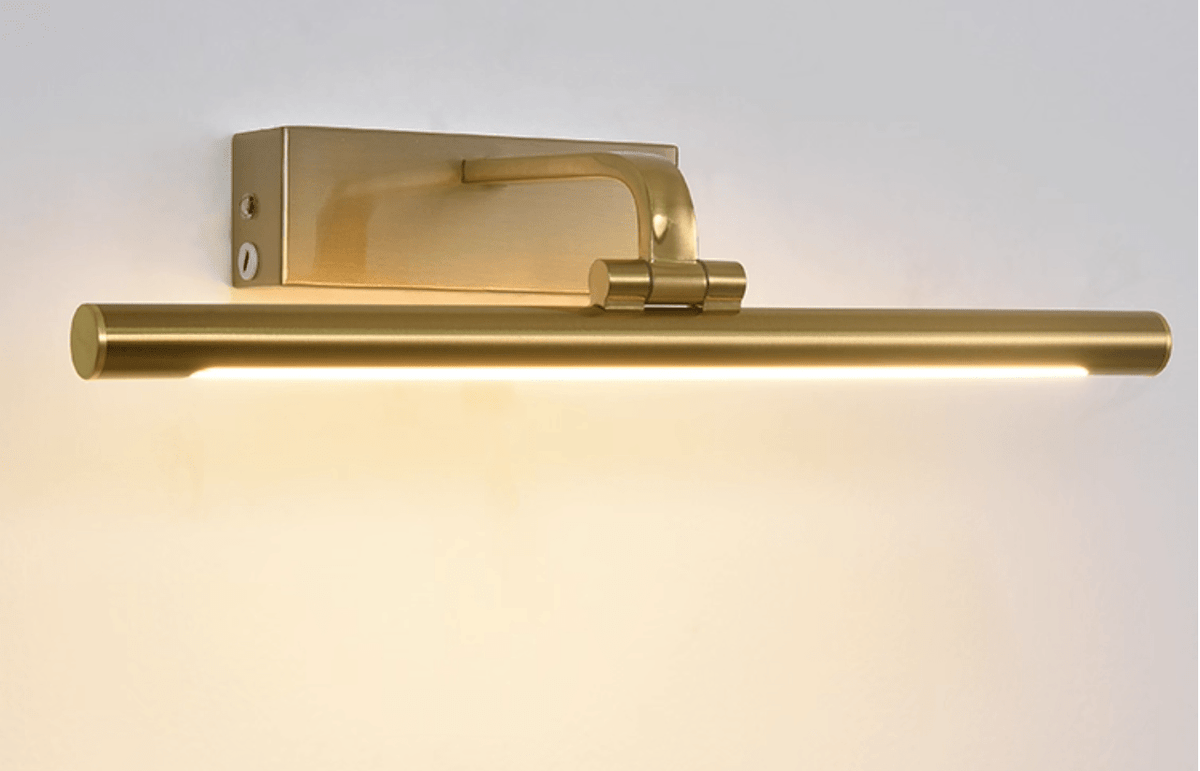 Geth aplique de pared con marco dorado recargable
