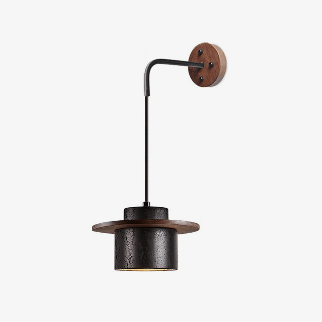 Halyn aplique de pared moderno negro en travertino