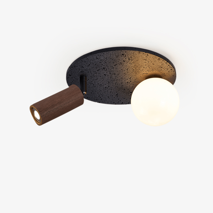 Qule lámpara de techo flexible negra de travertino