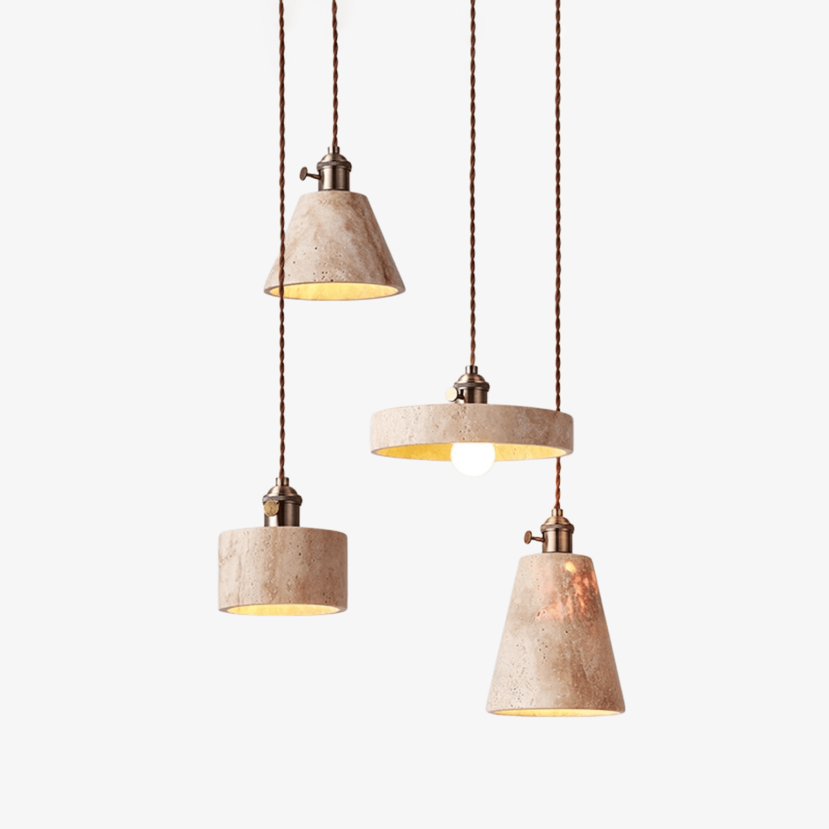 Ralv lámpara colgante minimalista en travertino amarillo