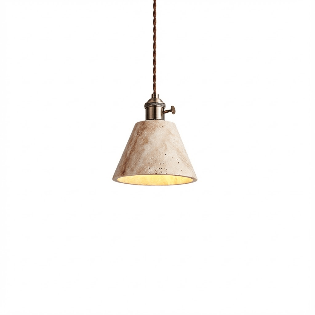 Ralv lámpara colgante minimalista en travertino amarillo