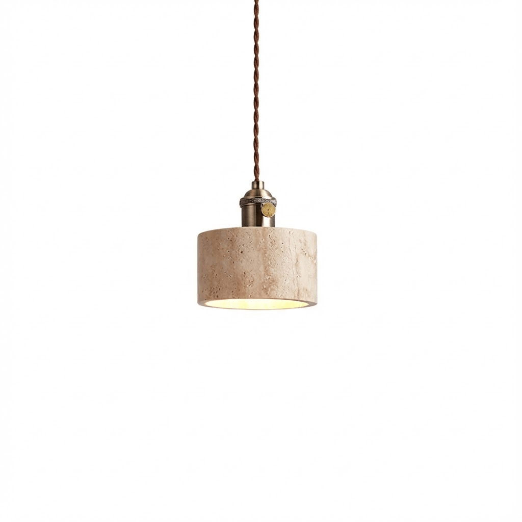 Ralv lámpara colgante minimalista en travertino amarillo