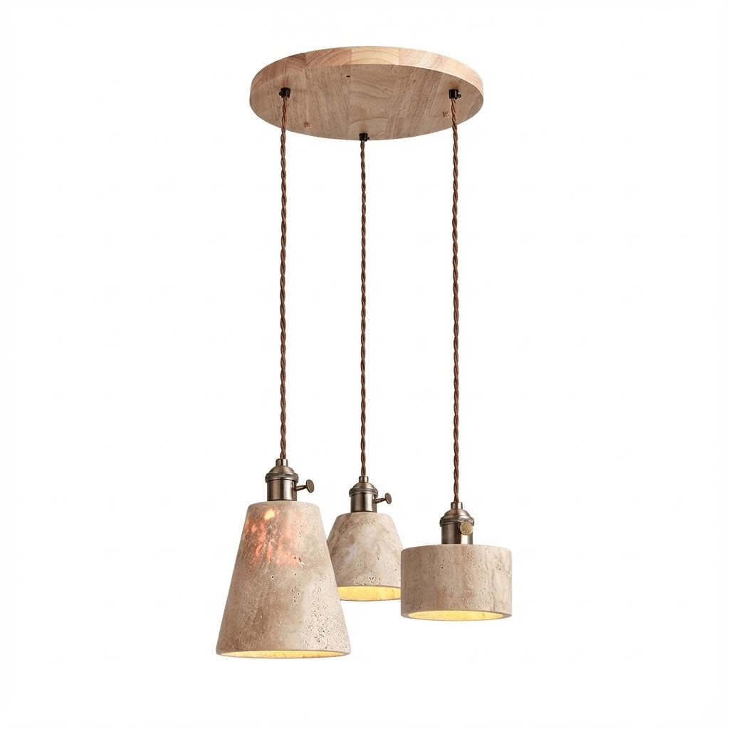 Ralv lámpara colgante minimalista en travertino amarillo
