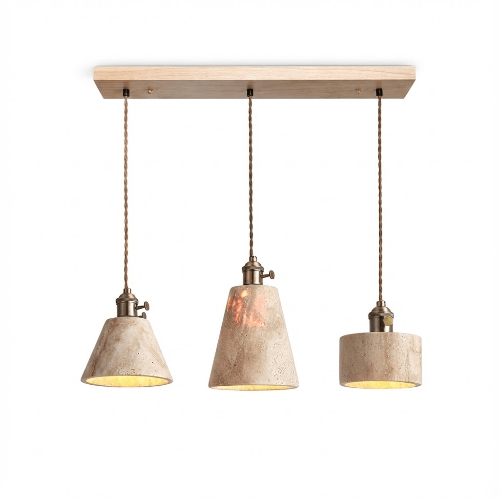 Ralv lámpara colgante minimalista en travertino amarillo