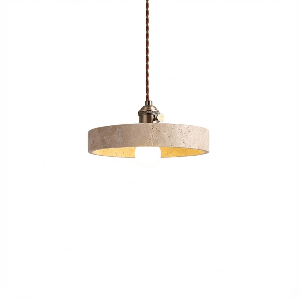 Ralv lámpara colgante minimalista en travertino amarillo