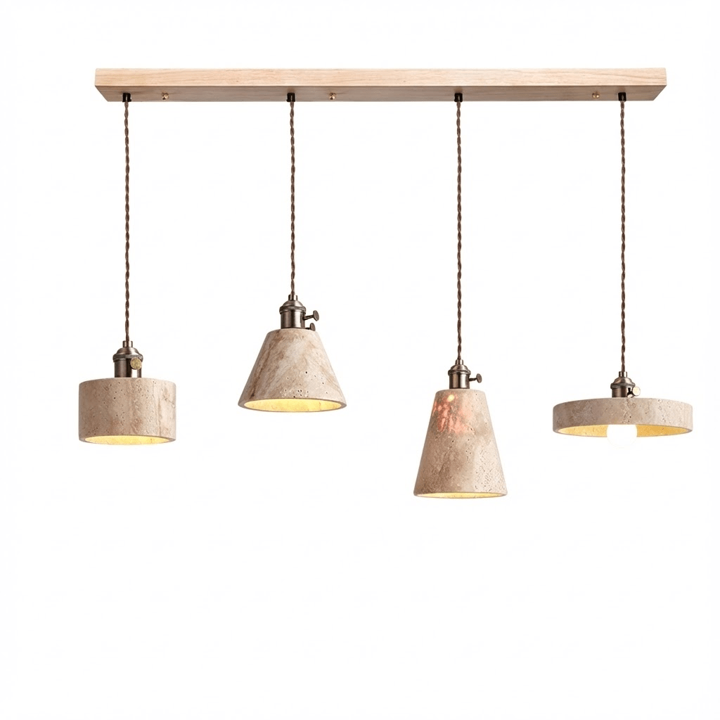Ralv lámpara colgante minimalista en travertino amarillo