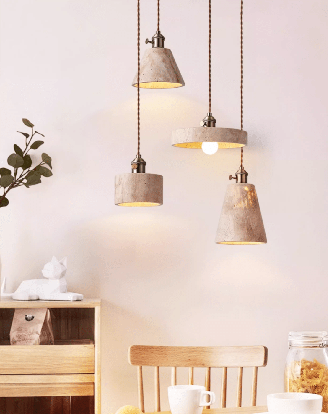 Ralv lámpara colgante minimalista en travertino amarillo