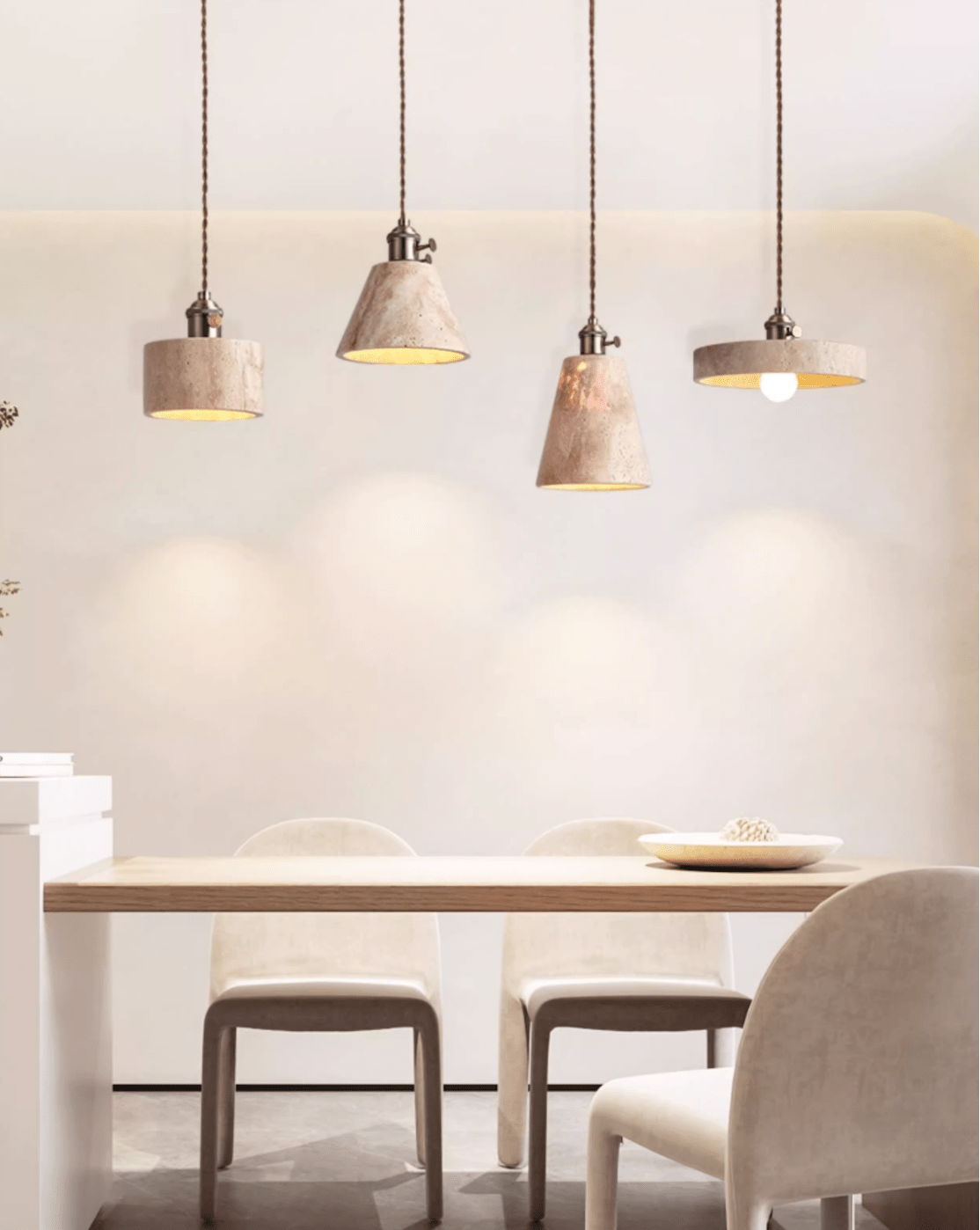 Ralv lámpara colgante minimalista en travertino amarillo
