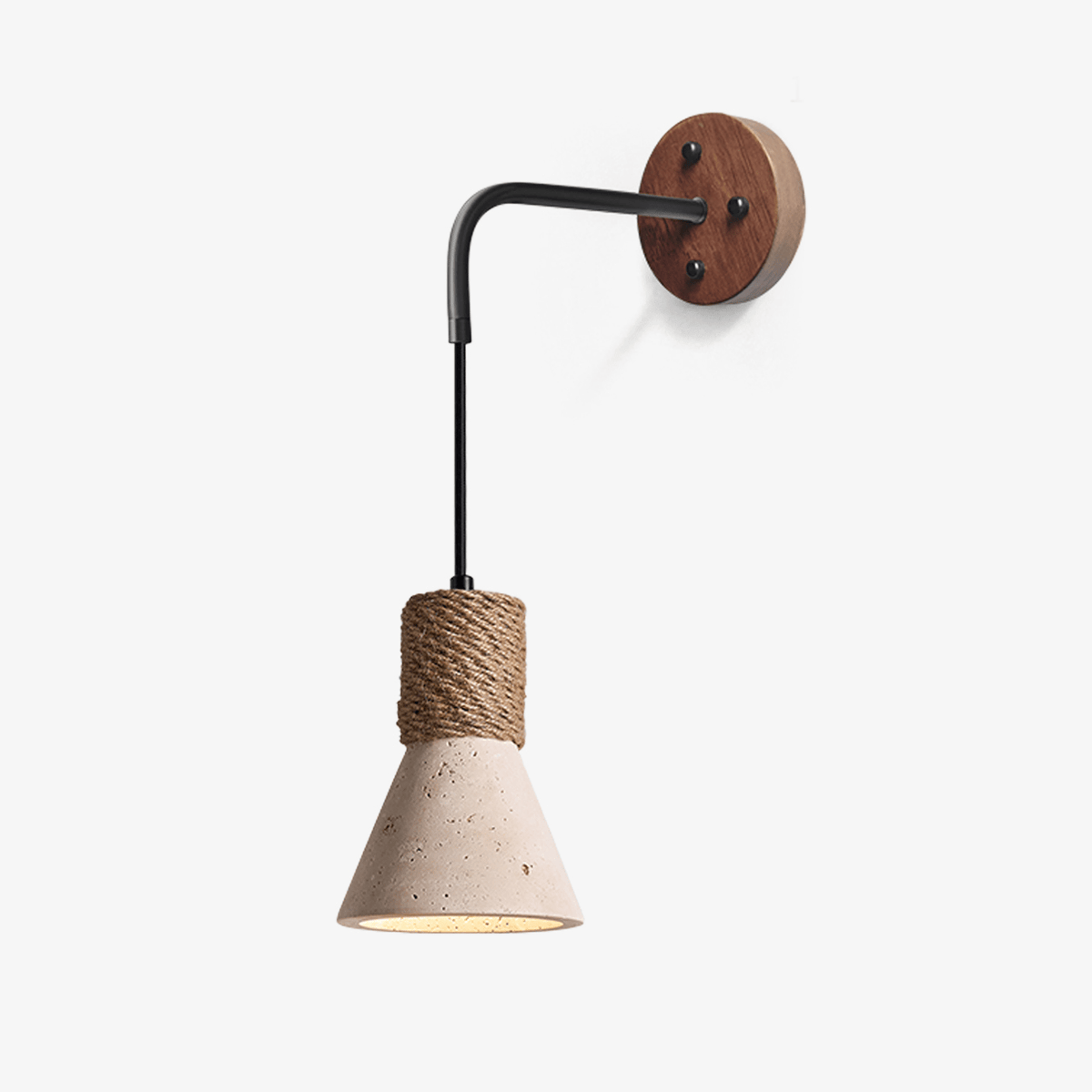 Litz aplique de pared Vintage amarillo travertino con cuerda