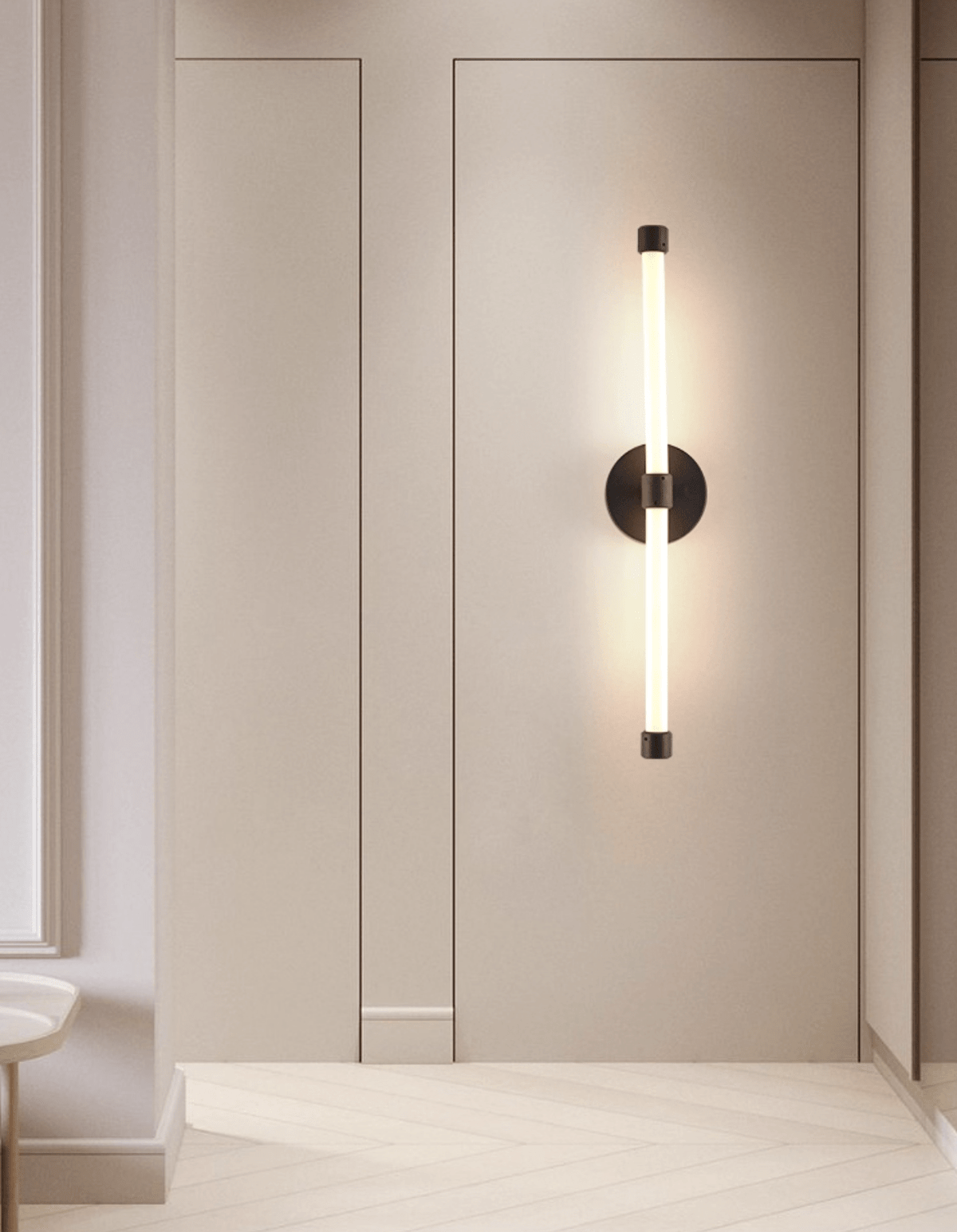 Voske aplique de pared vertical tubular minimalista en latón
