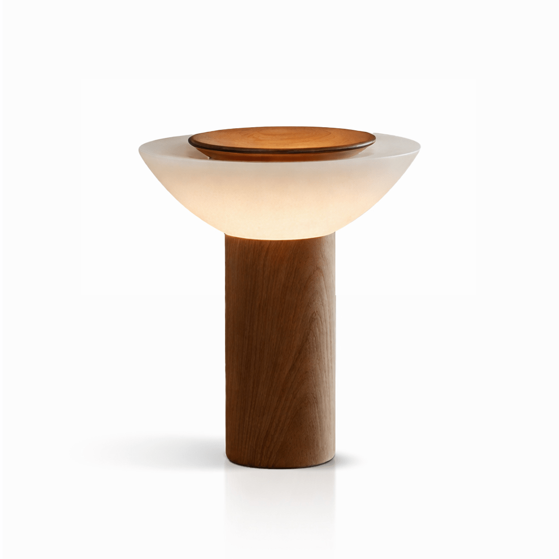 Rinenine lámpara de mesa de madera