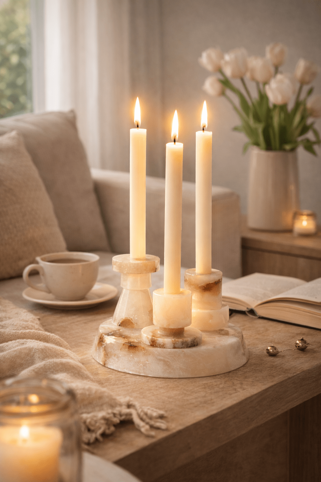 Vesperin de mármol Soporte para Velas