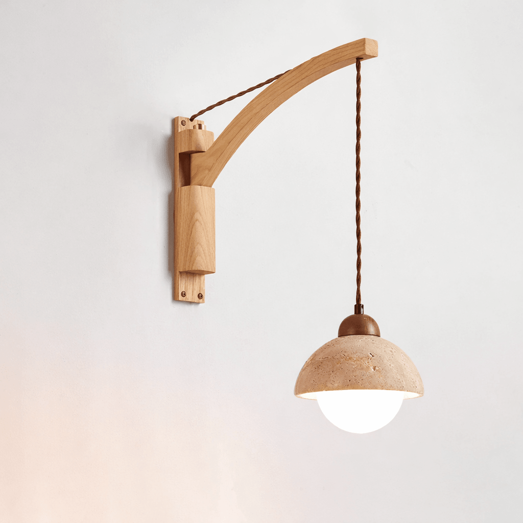 Aplique de pared de travertino Swing Arm
