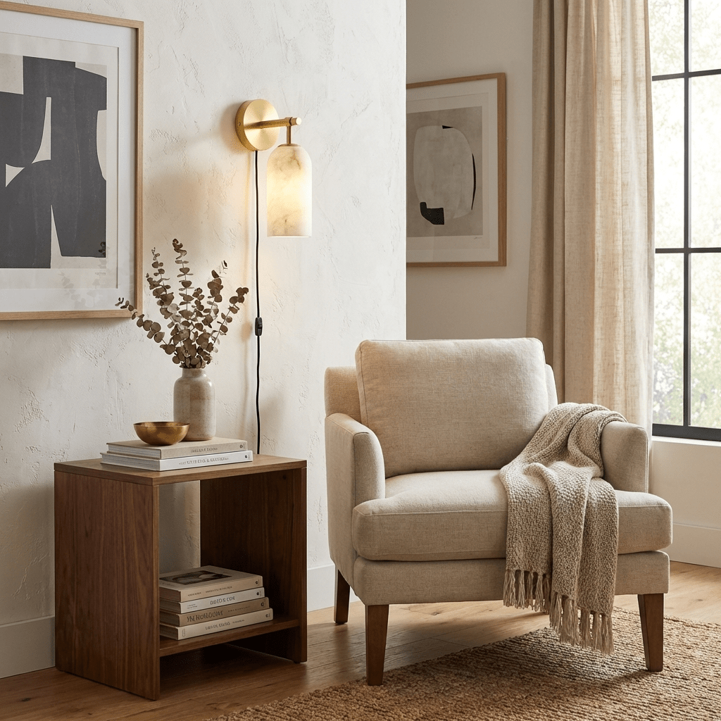 Pillar aplique de pared alabastro con enchufe enchufable