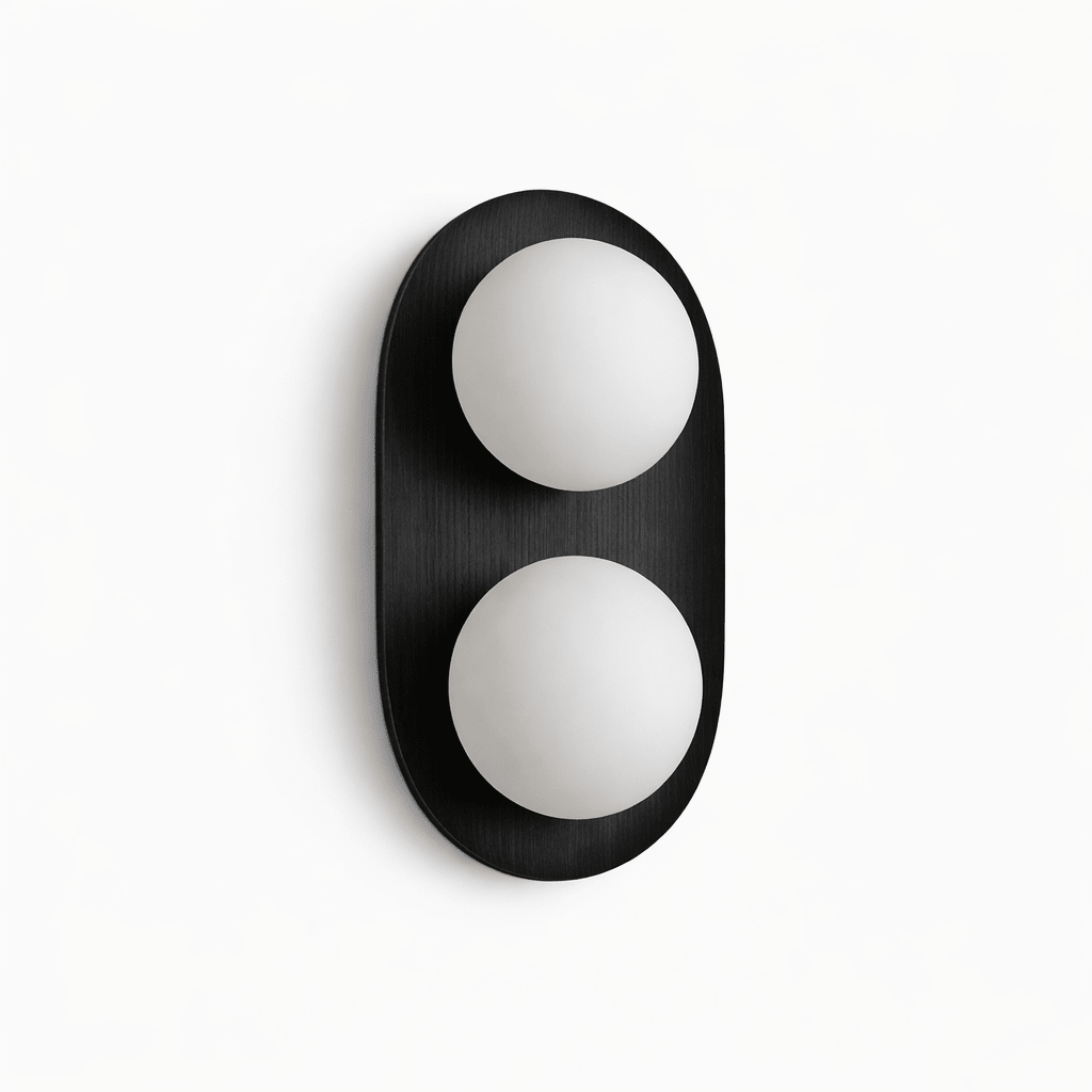 Twin aplique de pared Orb en madera