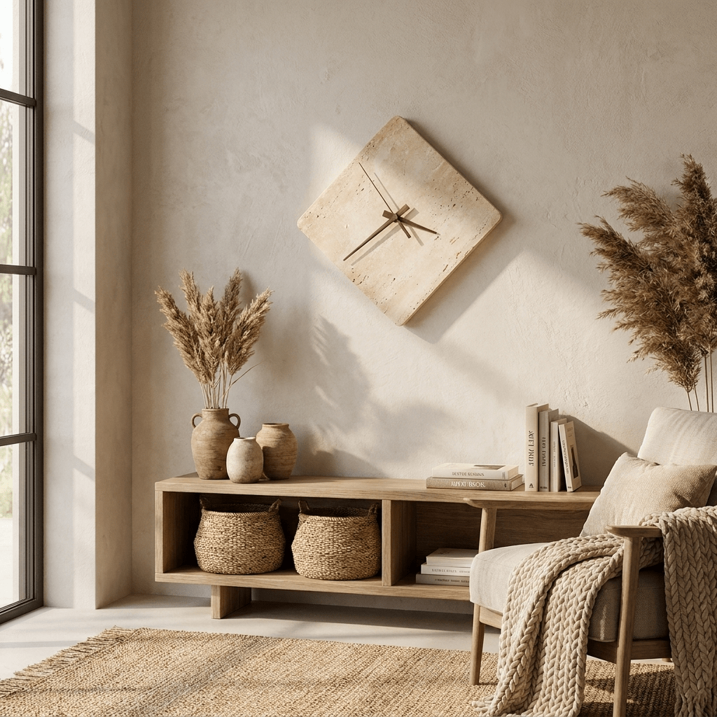 Compass aplique de pared travertino