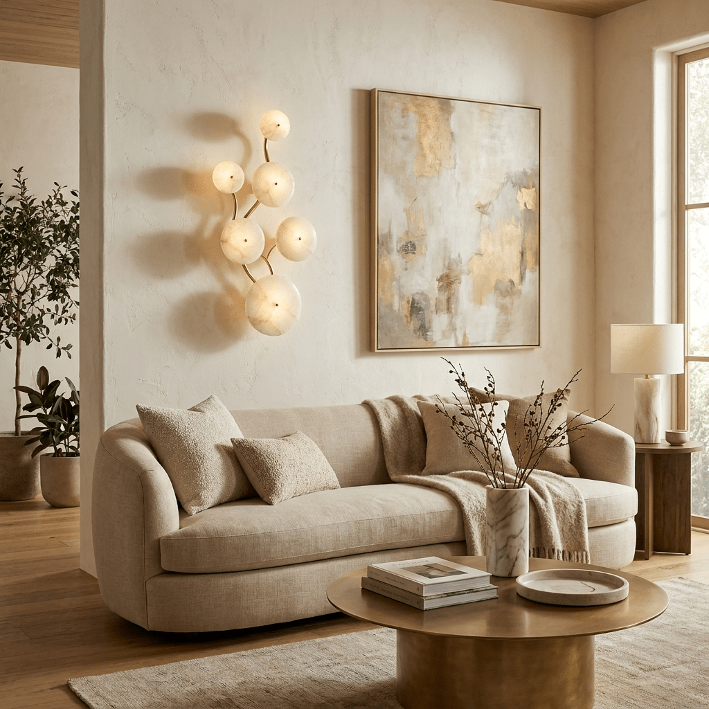 Cluster aplique de pared alabastro