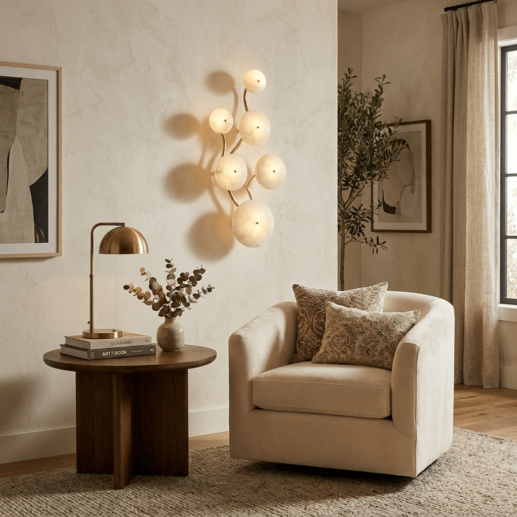 Cluster aplique de pared alabastro